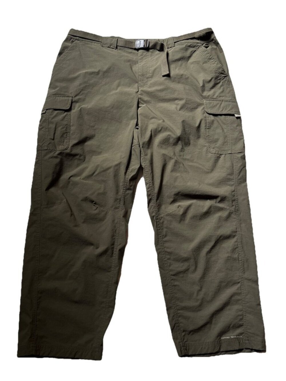 Columbia Titanium Green Nylon Hiking Pants Outdoors Size 2XL With Belt